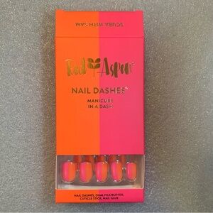 Nail Dashes by Palm Aspen - Vibrant Pink and Orange Press-On Nails